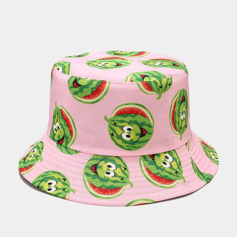 Creative Printed Fruit Pattern Bucket Cap Unisex Outdoor Leisure Fisherman Hat Summer Beach Uv Protection Sun hats Panama Bob