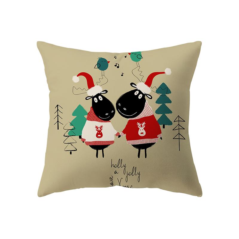 საშობაო თემა საშობაო დეკორაცია ბეჭდვის ნიმუში ბალიშის საფარი სახლის მისაღები ოთახის დივნის დეკორაცია ბალიშის გადასაფარებელი