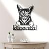 Abyssinian Cat Metal Wall Art Personalized Name Sign Home Decor