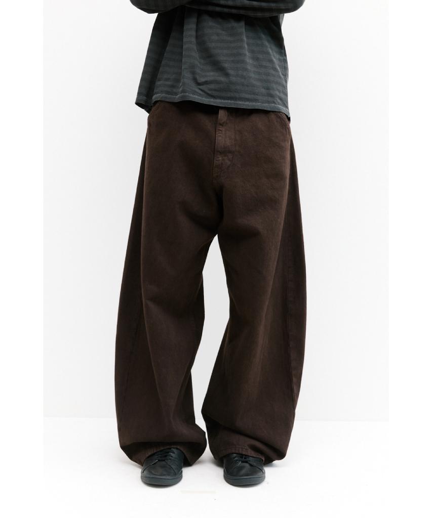 Haechinglum Wide Curve Jeans Brown