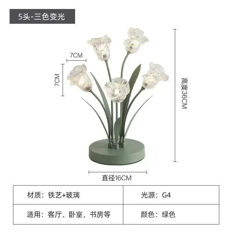 Unique LED Tulip Lamp AC Powered Flower Decorative Desk Light Multipurpose Landscape Lighting for Bedroom Living Room Study