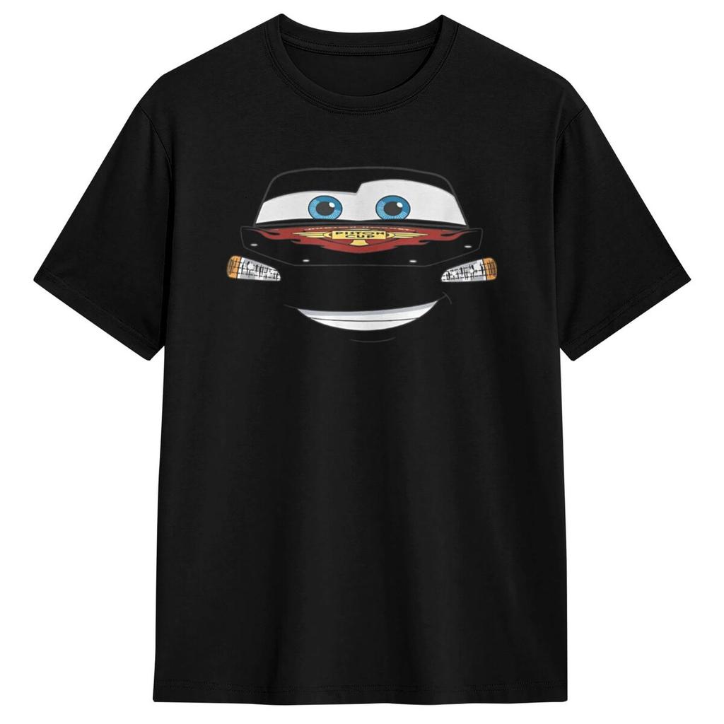 Cars Halloween Lightning McQueen Big Face T Shirt Man Y2K Pure Cotton T-Shirts Summer O-Neck Tee Shirt Oversized Clothes