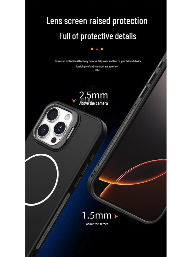 iPhone 17 Lens Holder Case: Compatible with Apple 15/14; Cooling 13; Magnetic 12; Frosted 11; Cross-Border 16p