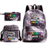 New rhythm box game merchandise primary school bag sprunki cartoon starry sky backpack 3-piece set D