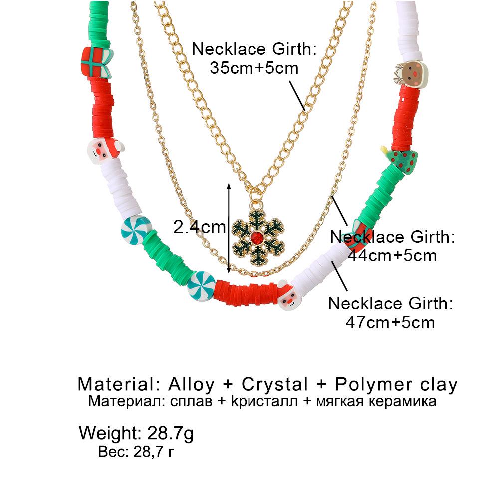 Ornements de Noël Huile Drip Européen-Américain Collier Chaîne de Perles Multicouche