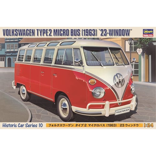 Hasegawa 1/24 Scale Volkswagen Type 2 Microbus 23 Window Plastic Model HC10