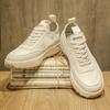 New Men's Beige Casual Outdoor Shoes Sneakers Lace Up Youth Student Thick Soled Comfortable Walking Sport Shoes for Male