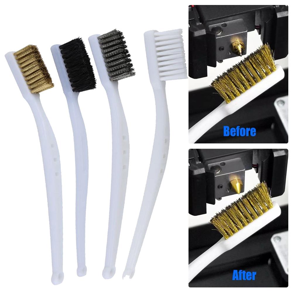 Practical High Quality New Wire Brush Wire Brush Handle Brass Machine Polishing Nylon Wire Plastic Silver 1PCS