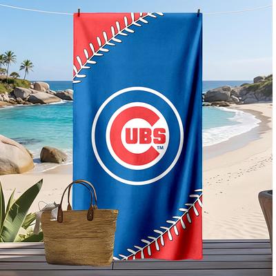 Serviette de plage imprimée Chicago Cubs Douce Portable Rapide ?Serviette sèche pour piscine, vacances d'été, sport en plein air