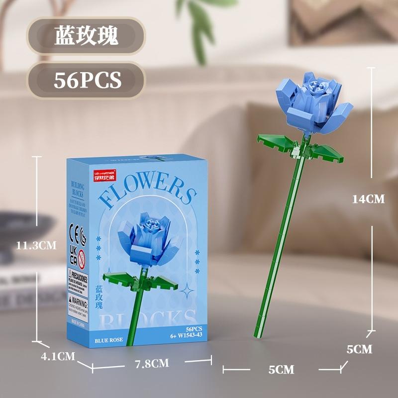 Bouquet Flower Mini Particle Blocks Flowers Model Micro Building Bricks Creative Desk Decor For Adults Toys for Children