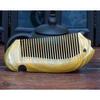 Yuzitan Green Sandalwood Fish-Shaped Handmade Wooden Comb - Travel Size