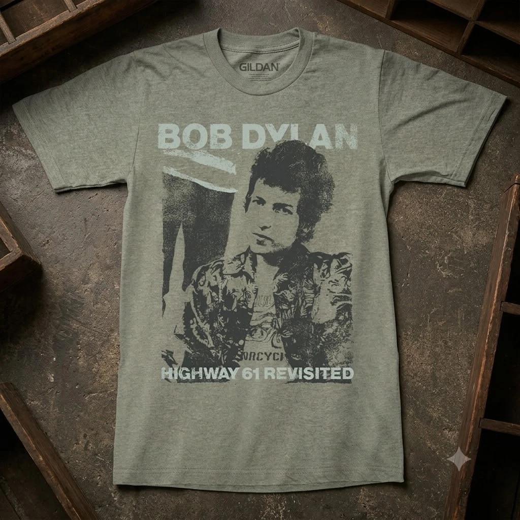 Distressed Highway 61 Revisited Retro Blues Rock Music Legend Graphic T-Shirt