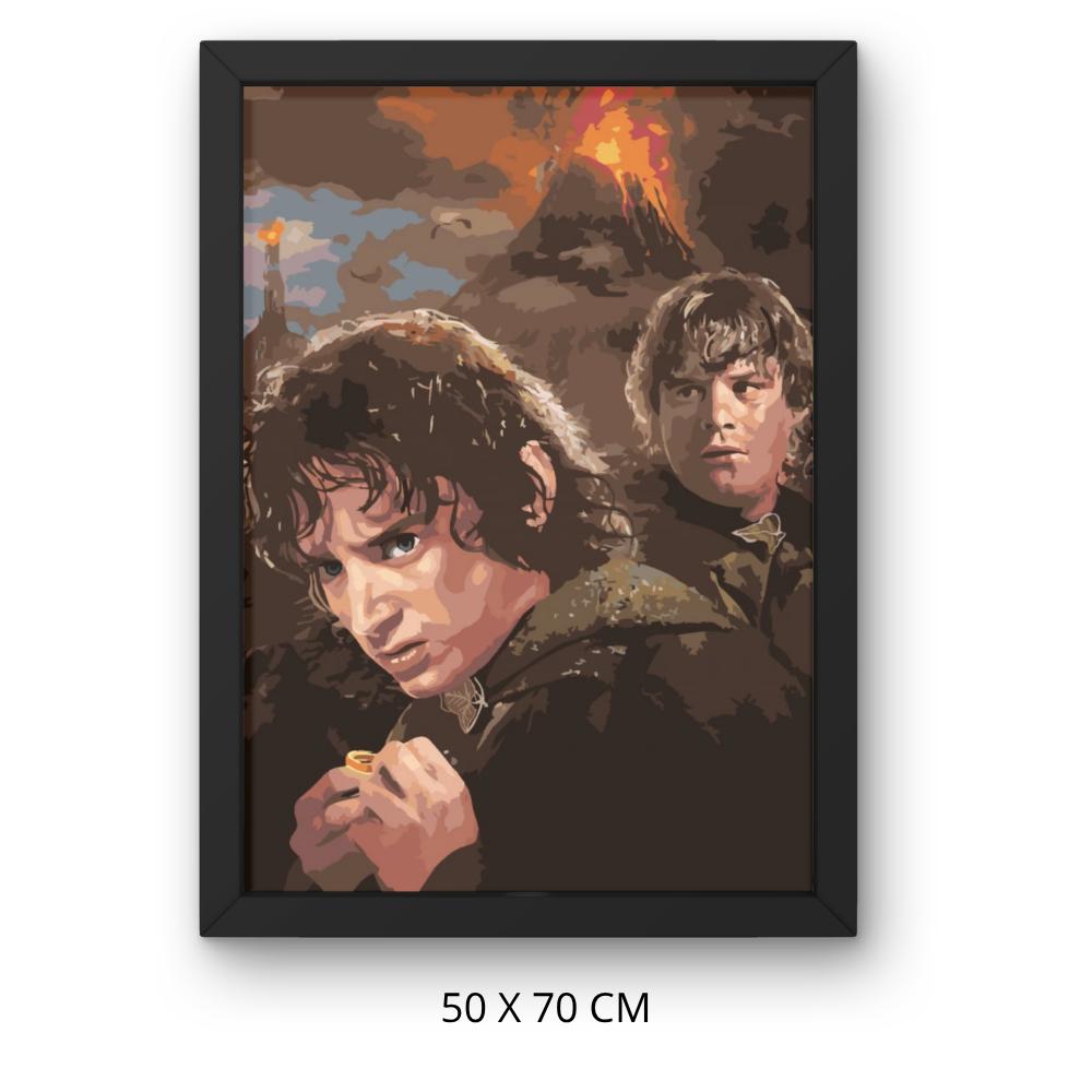 Paint by Numbers Picture with Frame Frodo and Sam Lord of the Rings 50x70cm