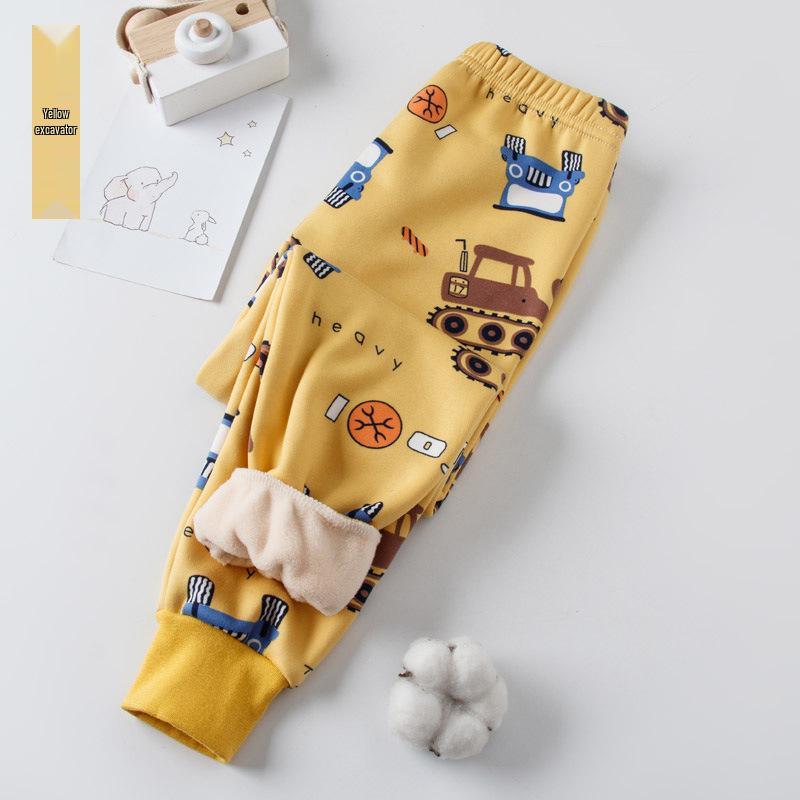 Kids' Fleece-Lined Winter Pants - Warm Base Layer for Boys & Girls with Ankle Cuffs