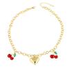 Retro European Style Strawberry Necklace Fruit Series Pitaya Chain Choker Cherry Bracelet  Spring