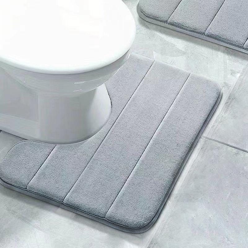 Coral Velvet Bathroom Mat Toilet Kitchen Drying Pad Anti-skid Bathtub Foot Mat Bath Floor Mat Absorbent Sink Pad Entrance Rug