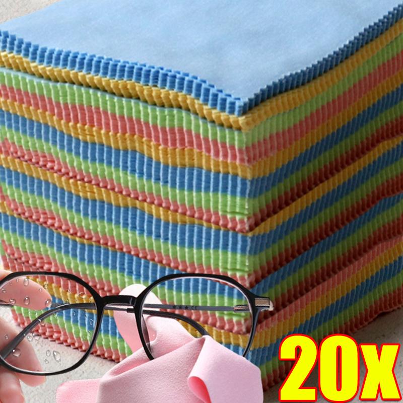 10-100pcs Soft Chamois Glasses Cleaner Eyeglasses Microfiber Clean Cloth For Lens Clothes Phone Screen Cleaning Wipes Cleaner