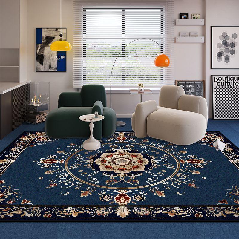 European Style Floral Design Living Room Rugs Room Decoration Aesthetic Cloakroom Luxury Carpet Soft Non-slip Sofa Table Mat