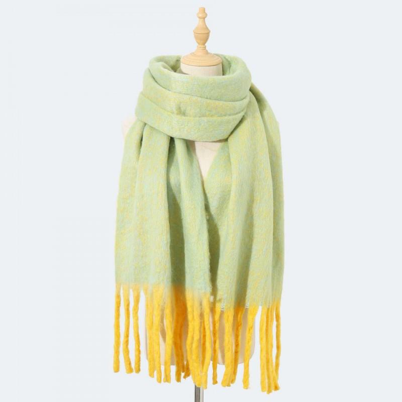Faux Mohair Thick Knit Scarf Soft Warm Solid Color Women Men Fashion Casual Winter