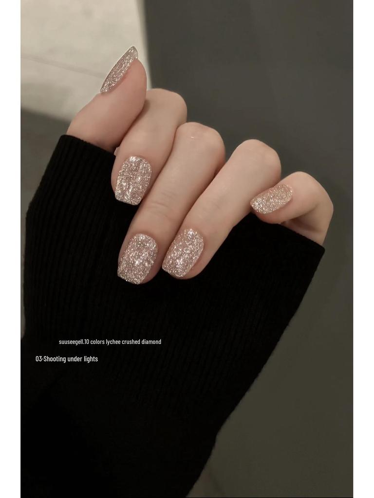 2025 High-End Nude Gel Nail Polish Bundle - 10 Colors, Crushed Diamond Finish, Ultra Glittering, Skin-Brightening