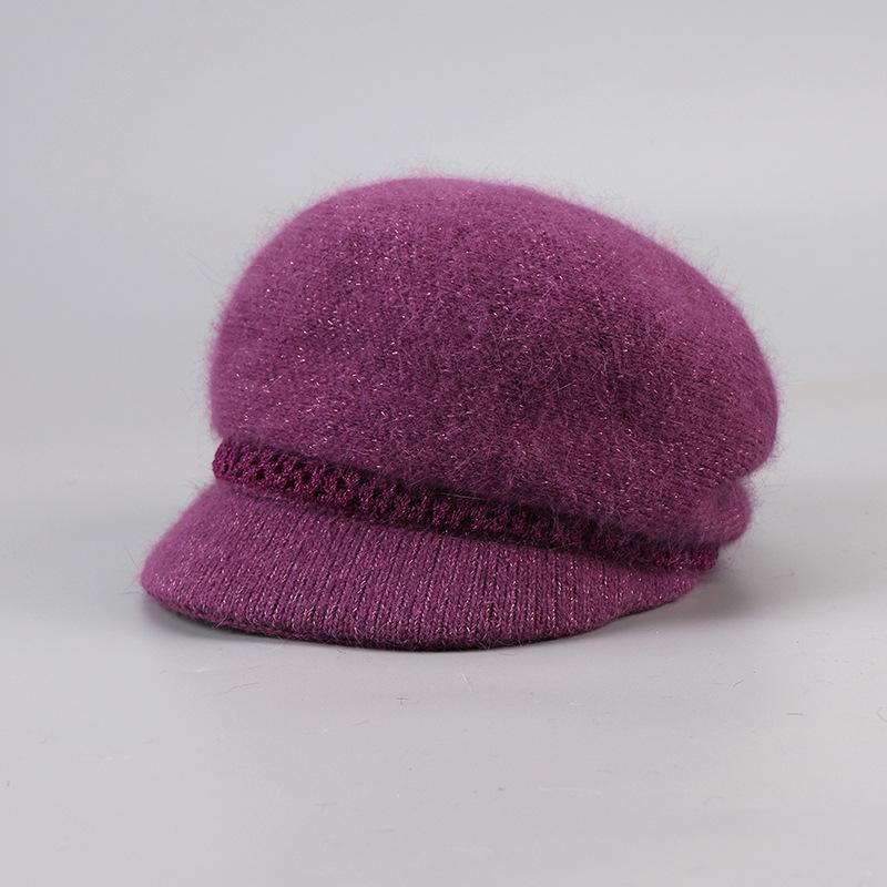 

Женская зимняя шапка-бини, шарф, объемная вязаная шапка-бини с флисовой подкладкой, теплая шапка-бини для женщин One size фиолетовый