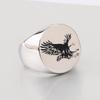 22MM Stainless Steel Eagle Engraving Round Ring for Men