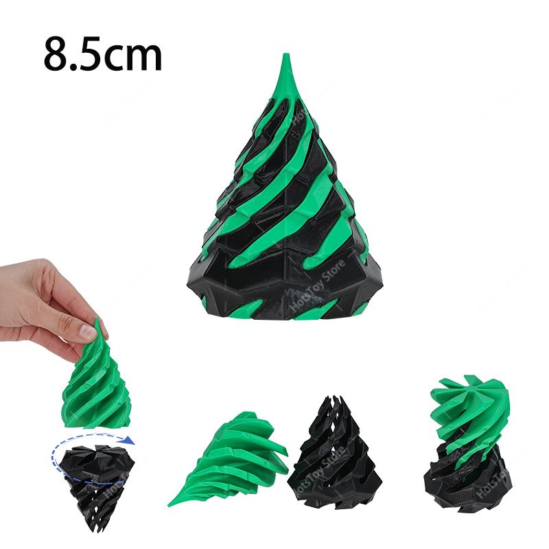 3D Printed Impossible Stone Passthrough Plaything Helix Spinning Pressure Reducing Plaything Pass Through Pyramid Vortex Thread Illusion Plaything