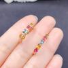 S925 Sterling Silver Adjustable Tourmaline Stackable Ring - Versatile & Fashionable Finger Ring.