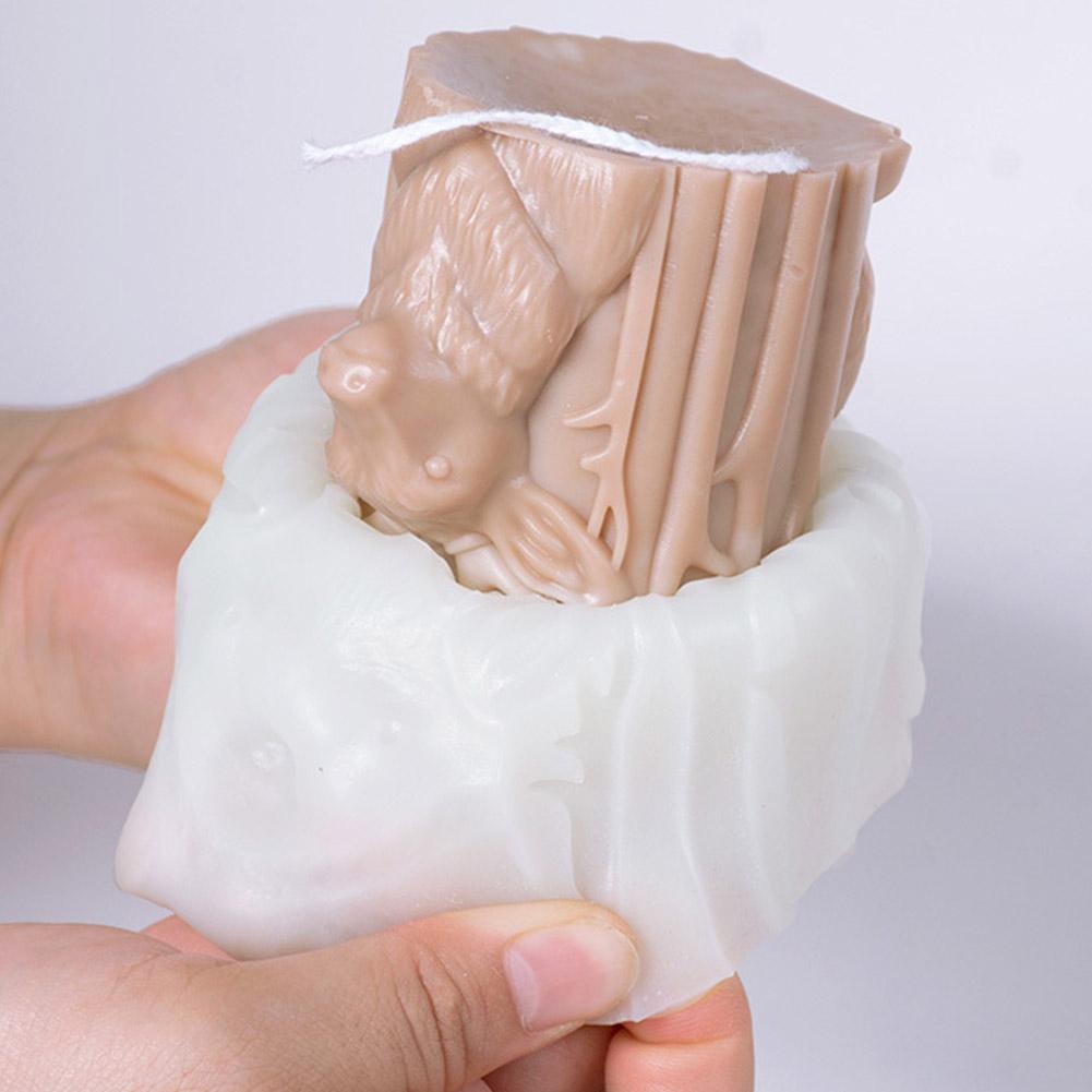 Christmas Tree Carving Pattern Cylindrical Candle Silicone Mold Reindeer Snowflake Cylindrical Elk Candle Mold Christmas Gifts