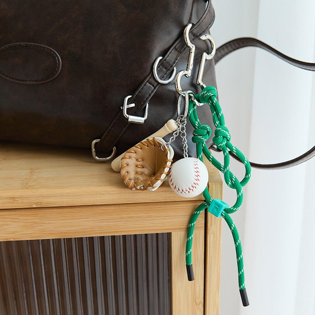 Baseball Pendant Keychain PU Leather Key Ring For Men Women Sporty Accessory Gift Contemporary Handmade Keyring Ornament