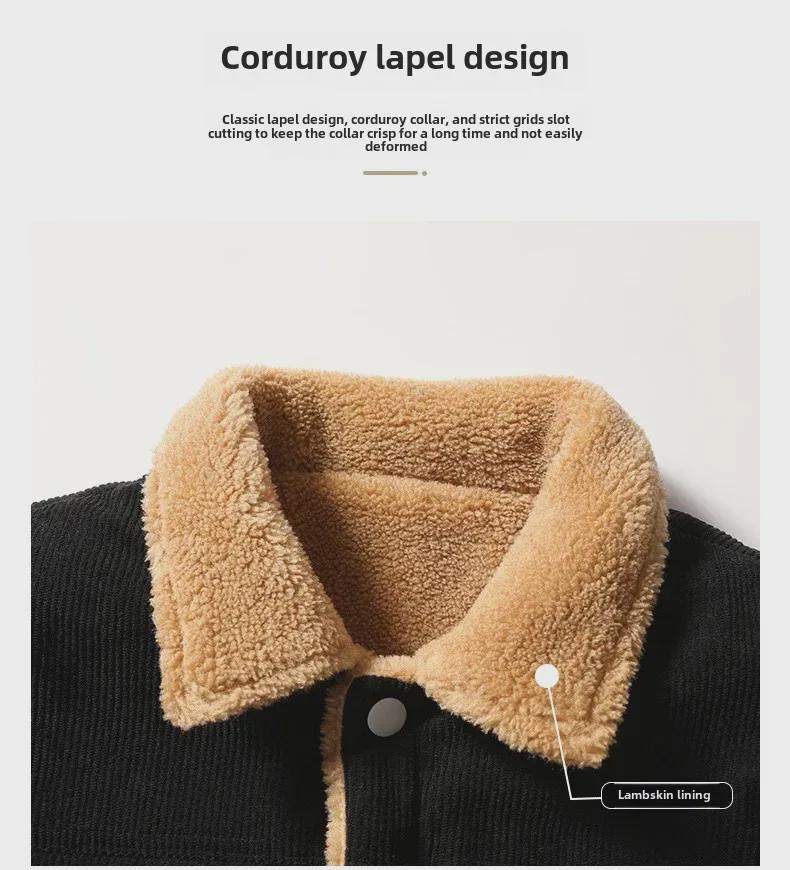 Vestă casual de exterior fără mâneci pentru bărbați, mărime plus, din piele de miel cu căptușeală de catifea