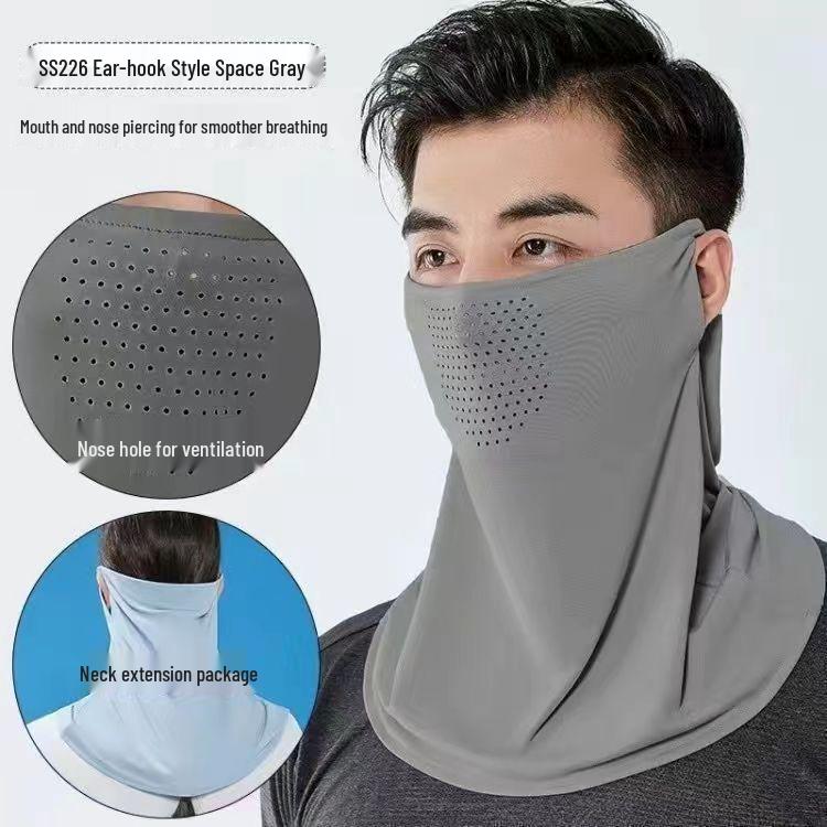 Unisex Ice Silk UV Protection Full Face Mask, Breathable & Thin Style for Summer Outdoors