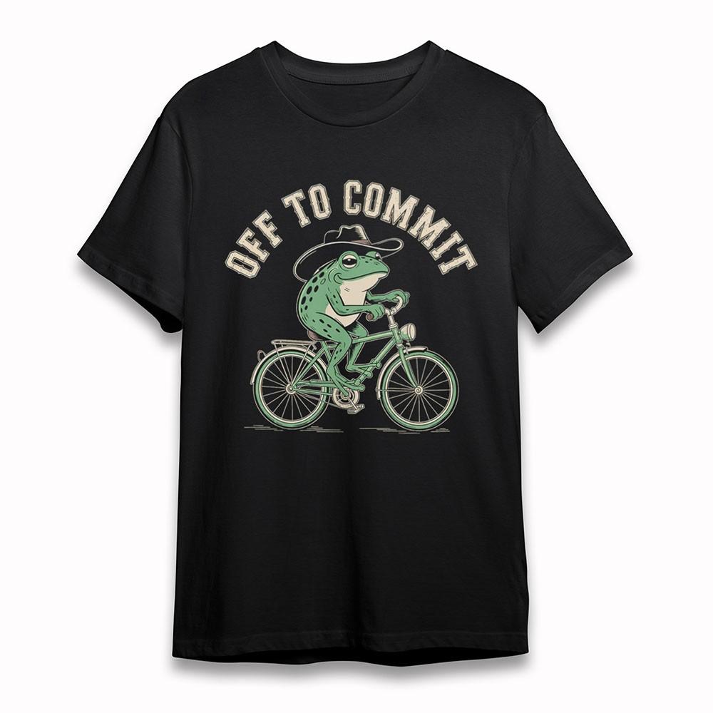 

Men s Comfy T-Shirt Frog Cycling Cartoon Graphic Tee Short Oversize Cotton Black L
