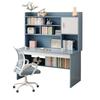 Integrated Desk and Bookshelf: Student Study Set with Writing Table and Storage Cabinet for Bedroom or Home Office.