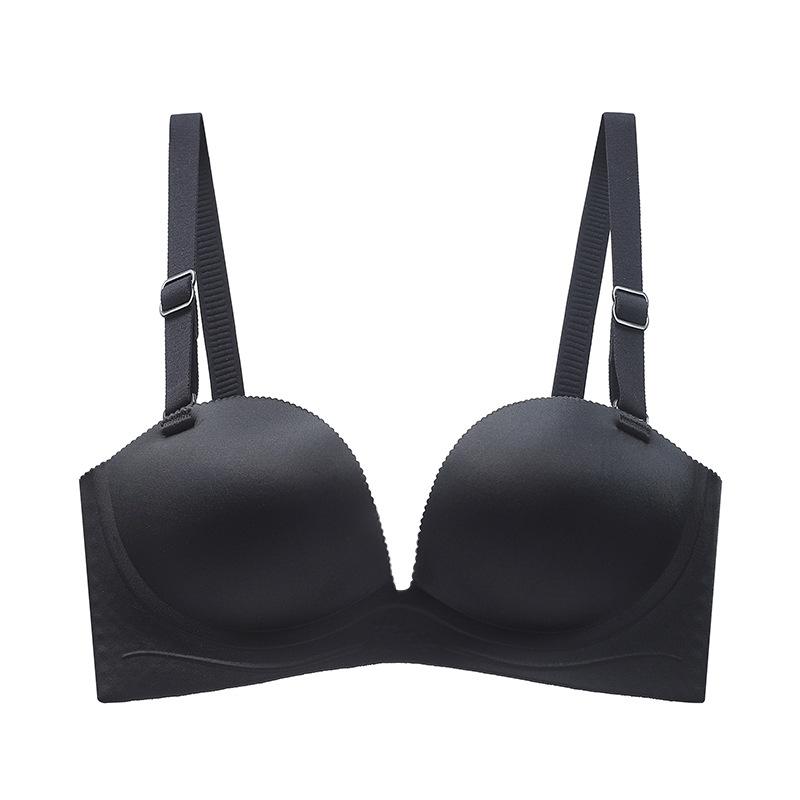 

Свадебный бюстгальтер Женский для маленькой груди С эффектом пуш-ап Бесшовный латексный бюстгальтер 36/80B чёрный