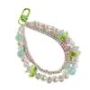 Fashion Double Layer Flower Beaded Charm Pendant Chain Phone Strap Pocket Keychain Strap Decoration for Keys Bag Purse
