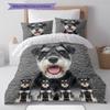 Yorkshire Terrier Sznaucer Wzór Pościel Kołdra Zestaw Poszewka na Kołdrę Poszewka na Poduszkę Dekoracja Domu Prezent (1 * poszwa na kołdrę + 2 * poszewki na poduszki, bez rdzenia)