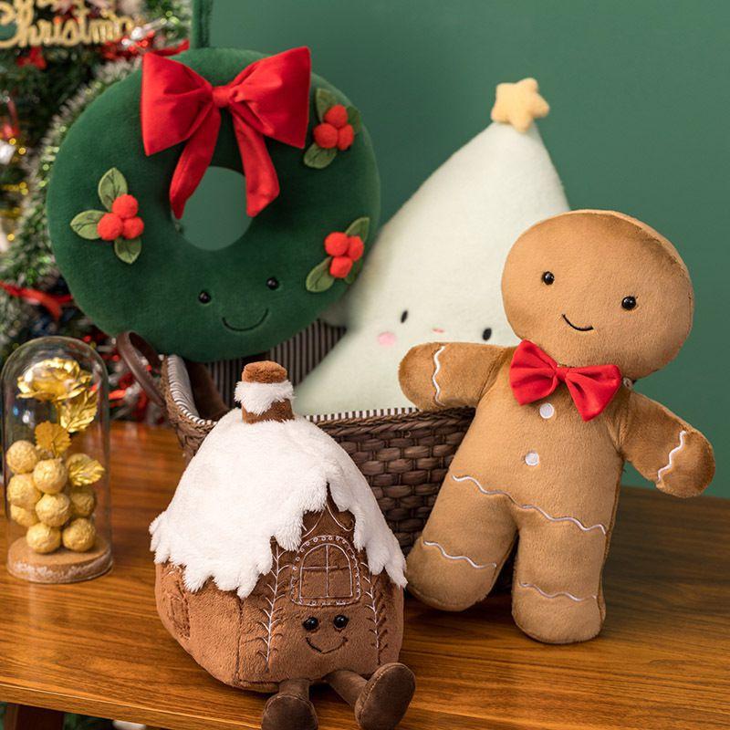 Adorable Christmas Gingerbread Man Plush Toy Pillow Doll Ornament