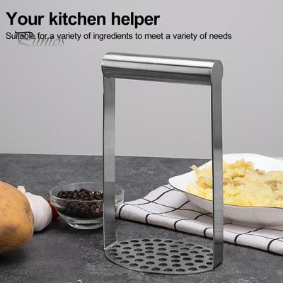 Schiacciapatate in acciaio inox con manico ergonomico, utensile da cucina, schiacciapatate, lavabile in lavastoviglie, antiruggine, schiacciafrutta