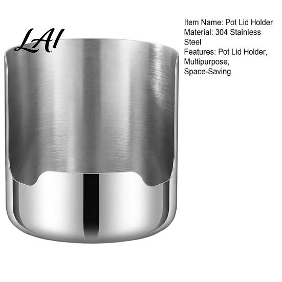 Silbernes Metall Küchengerät Edelstahl Topfdeckel und Löffelhalter 2-in-1 Vertikaler Utensilienplatzsparender Werkzeug Organizer Halter Platzsparend