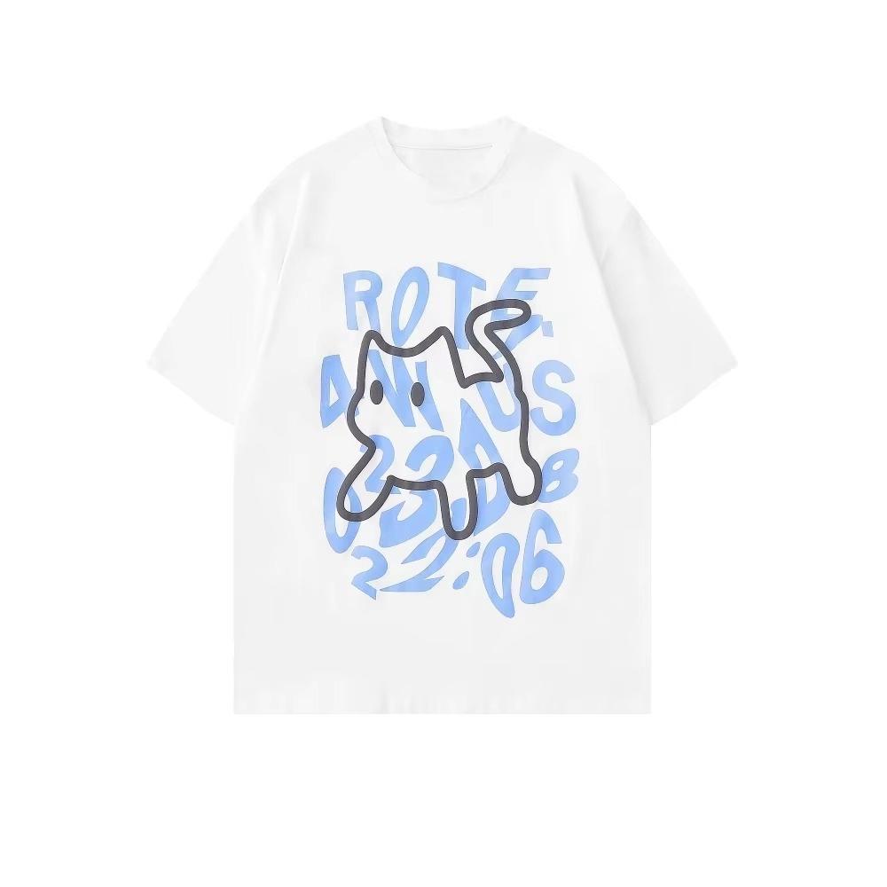 

Креативные котята графический принт осенняя футболка из чистого хлопка мужская и женская с коротким рукавом уличная мода трендовая одежда 4XL