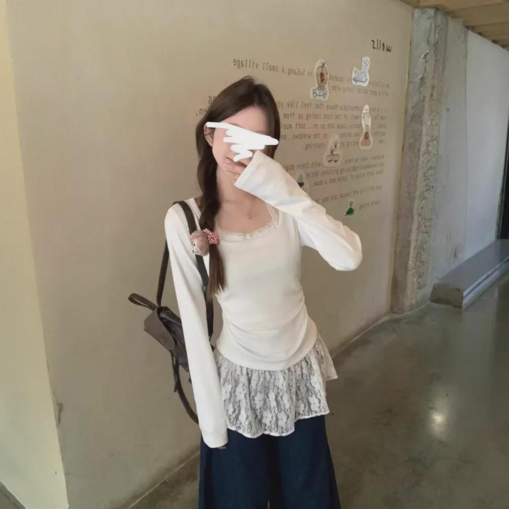 Ballet-Inspired Lace Halter Sweater for Women - Autumn/Winter Korean Style