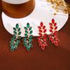 Diamond Leaf Fringed Earrings, Super Flash Light Luxury High Sense Small Fresh Fashion Earrings Women