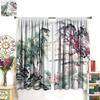 Asian Cherry Blossom Curtains Bedroom Japanese Traditional Landscape Ink Nature Plum Lotus Flower Windo Curtain Polyester Perfect For Sleeping Area
