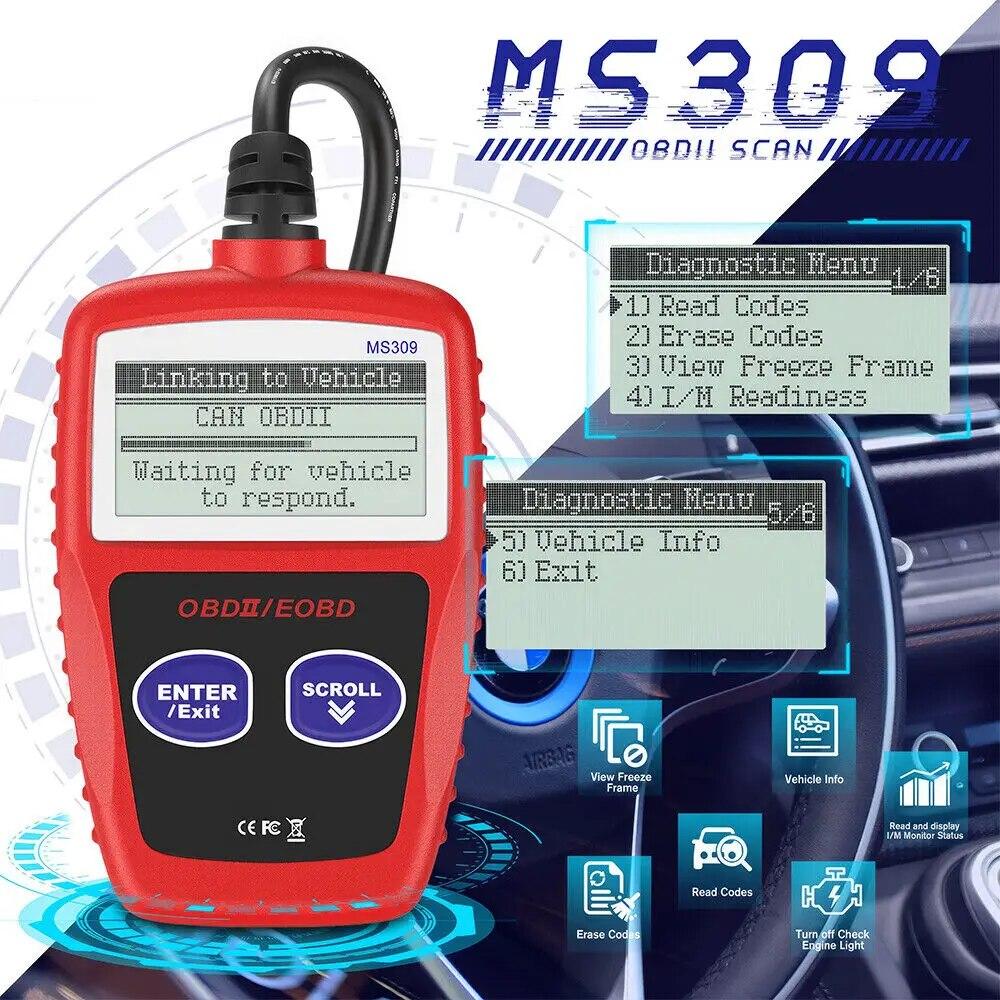 MS309 Car Fault Code Reader Accurate Engine Diagnostic Scanner ToolScanner Read & Erase Fault Code View For Peugeot