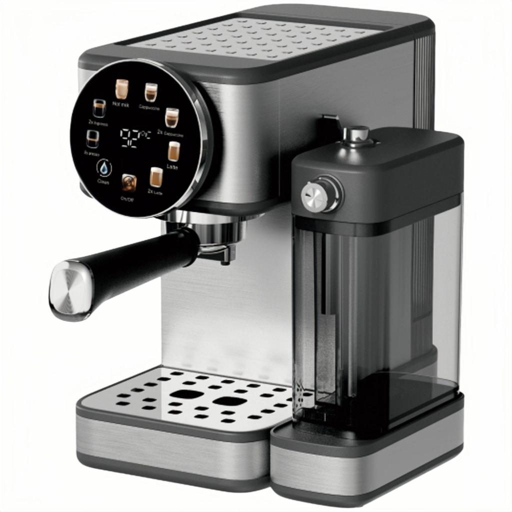 Italský poloautomatický kávovar na espresso - Tlak 20 barů s napěňovačem mléka, Kompaktní pro domácí použití
