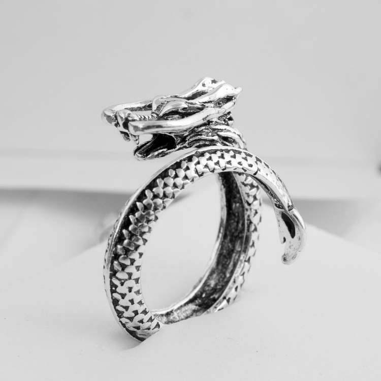 Anello del Drago Dominante Ornamento per Mano EBay Testa di Drago Cinese Anello Aperto