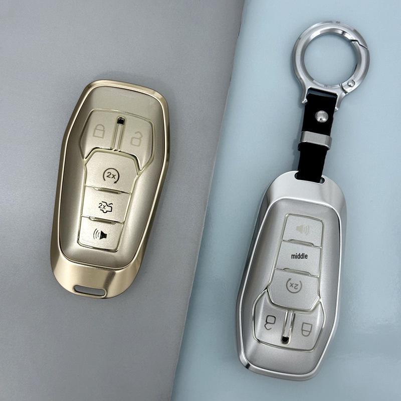 Aluminum Alloy Car Key Cover for Ford Mustang, Explorer, and Lincoln Taurus