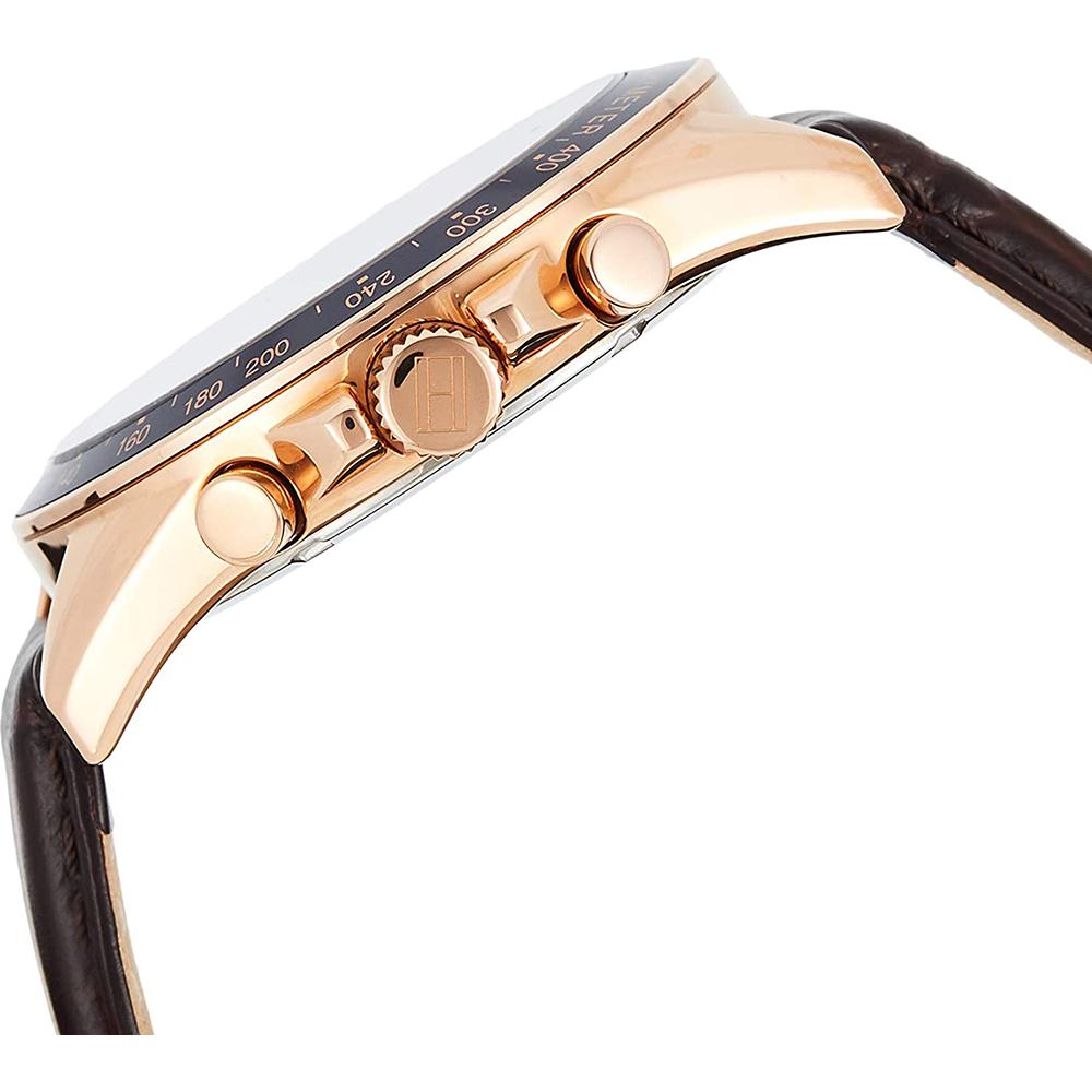 Tommy Hilfiger Luke White Dial Brown Leather Strap Men's Quartz Watch 1791118