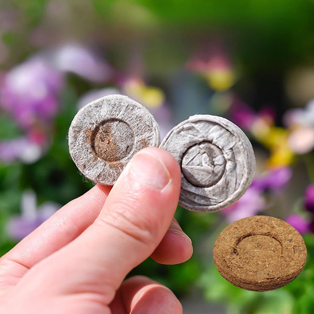 Jiff Coconut Bran Peat Soil Nutrient Block: 30mm Matrix, Non-Woven, Lightweight, Durable Seedling Packaging.